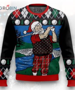 Golf Santa Claus Christmas Ugly Christmas Sweater Golf Santa Claus Christmas Ugly Christmas Sweater