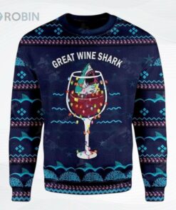 Great Wine Shark Ugly Christmas Sweater