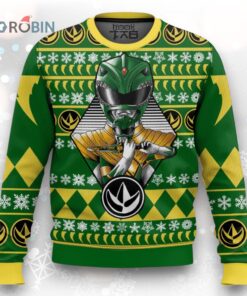 Green Power Rangers Ugly Christmas Sweater