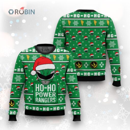 Green Ranger Ho Ho Power Rangers Ugly Christmas Sweater