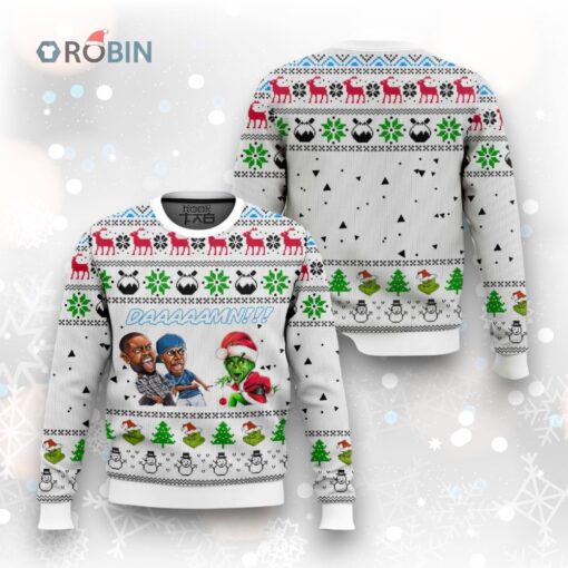 Grinch Meme Daaamn Ugly Christmas Sweater