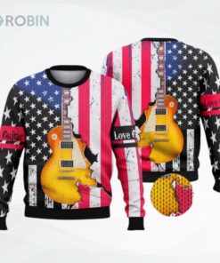 Guitar Art Musical Instrument Full Printing Fashion Ugly Christmas Sweater, Sweatshirt