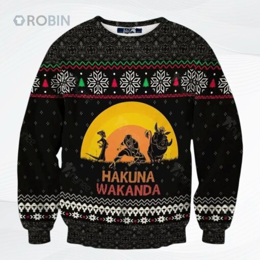 Hakuna Wakanda Marvel Ugly Christmas Sweater, Sweatshirt