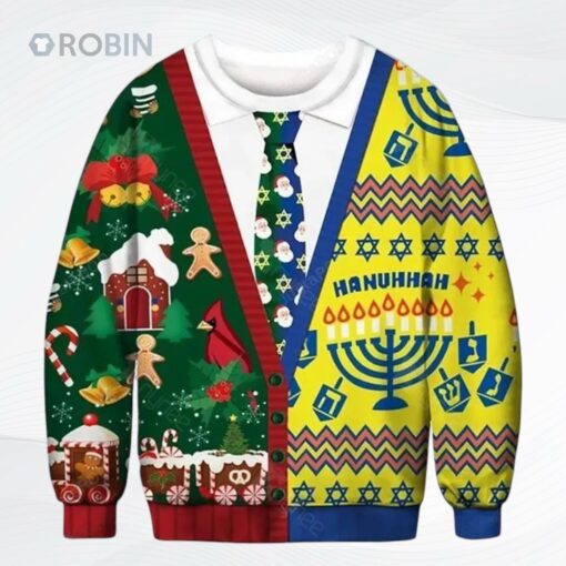Hanuhhah Cutsom Ugly Christmas Sweater, Sweatshirt
