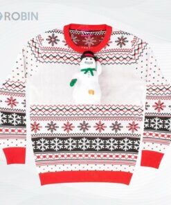 Happy Snowman All Over Printed Ugly Christmas Sweater
