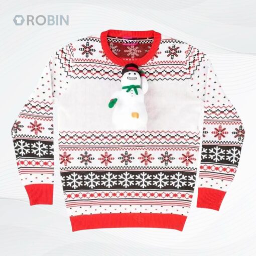 Happy Snowman All Over Printed Ugly Christmas Sweater