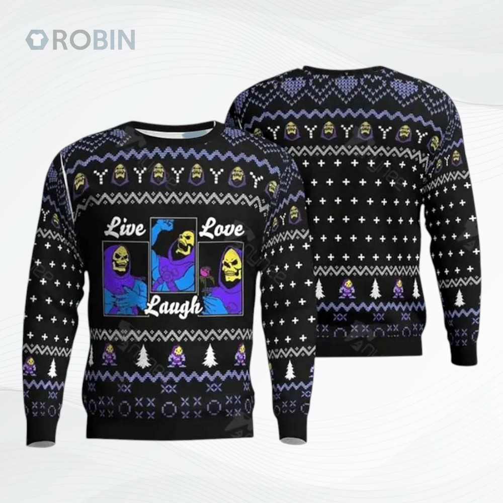 Heman Live Love Laugh Ugly Christmas Sweater, Sweatshirt Heman Live Love Laugh Ugly Christmas Sweater, Sweatshirt