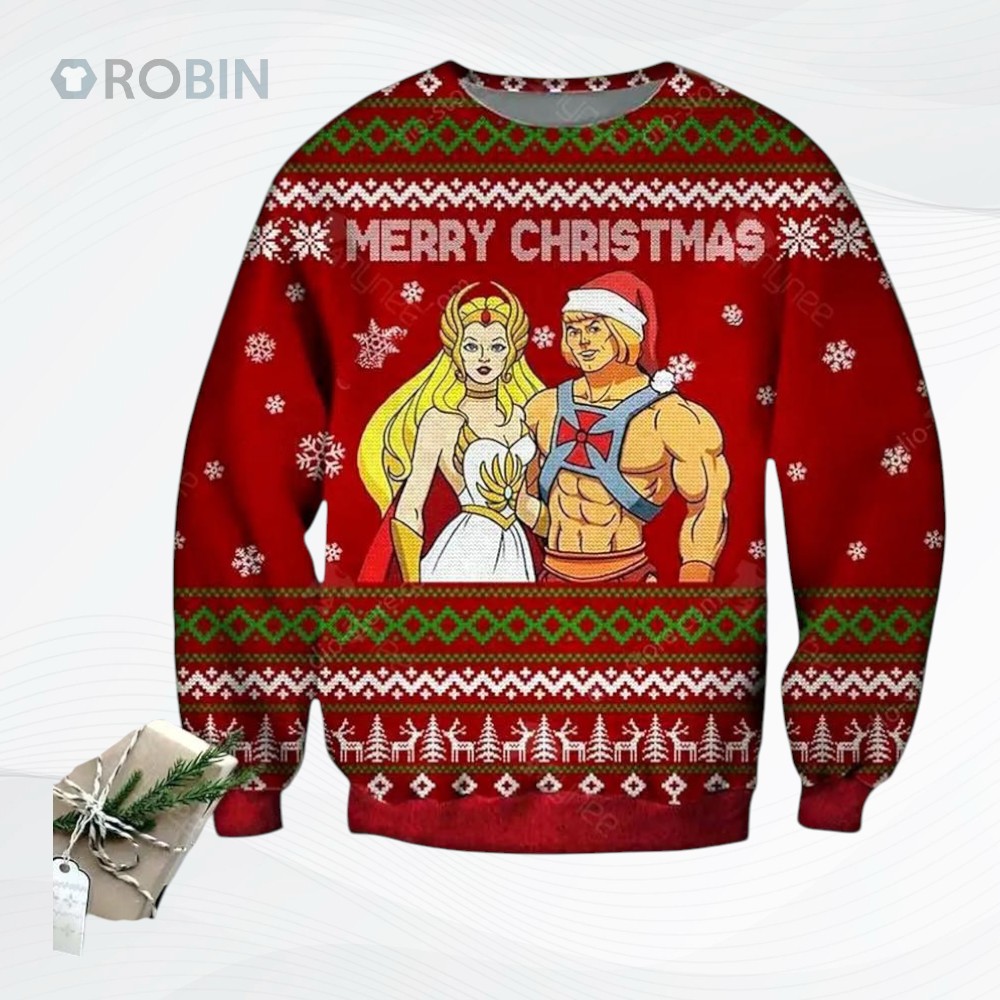 Heman Shera Ugly Christmas Sweater, Sweatshirt Heman Shera Ugly Christmas Sweater, Sweatshirt