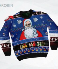Ho Ho Ho Hippie Santa Claus Ugly Christmas Sweater