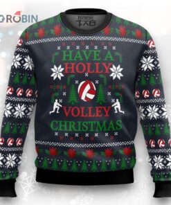 Holly Volley Volleyball Ugly Christmas Sweater
