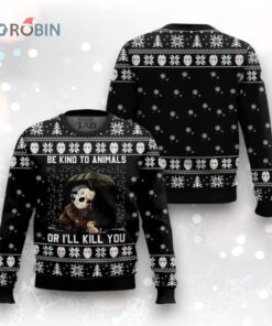Horror Kind To Animals Ugly Christmas Sweater