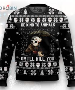 Horror Kind To Animals Ugly Christmas Sweater