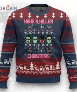 Horror Xmas Ugly Christmas Sweater Have A Killer Christmas Horror Characters