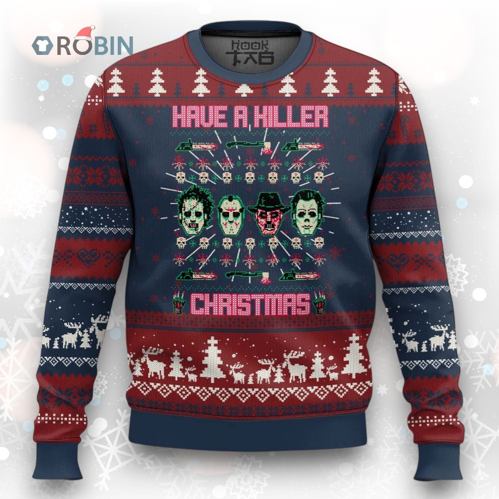 Horror Xmas Ugly Christmas Sweater Have A Killer Christmas Horror Characters Horror Xmas Ugly Christmas Sweater Have A Killer Christmas Horror Characters