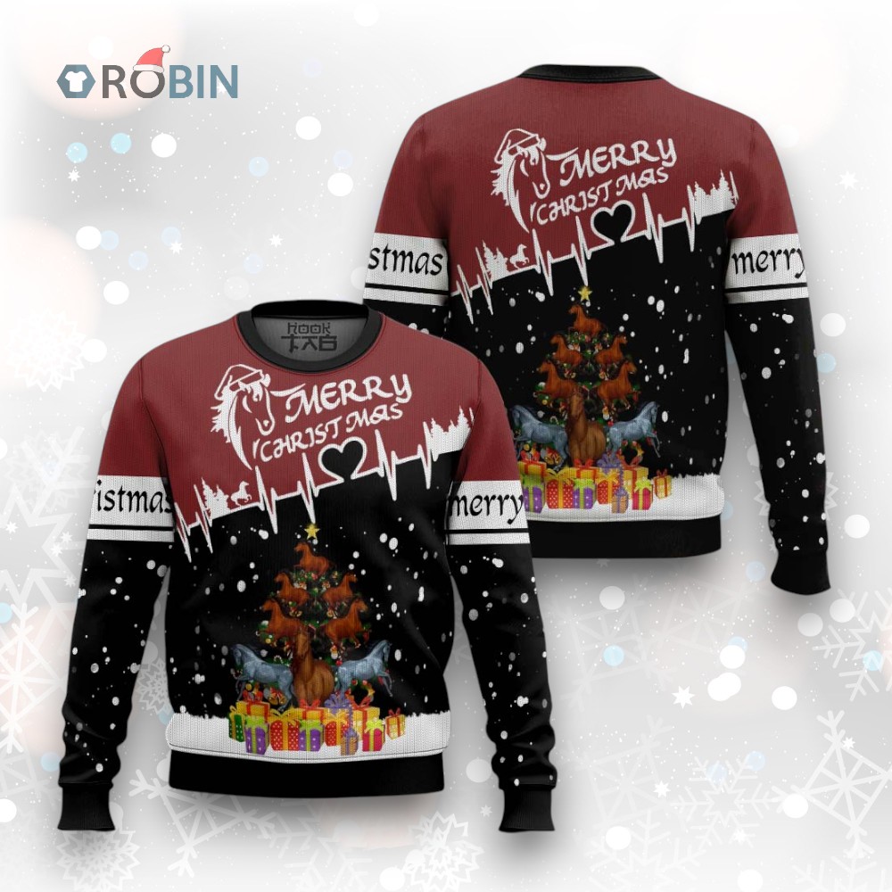 Horse Christmas Tree Ugly Christmas Sweater Horse Christmas Tree Ugly Christmas Sweater