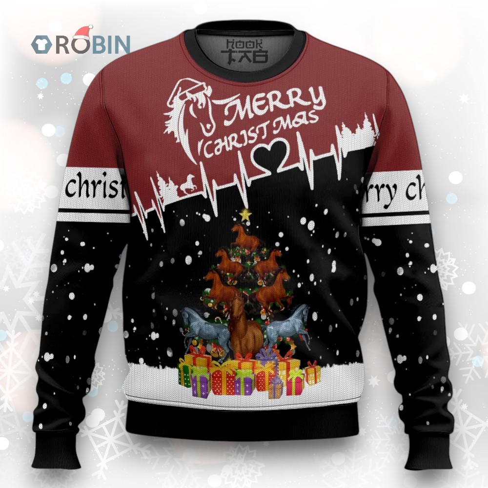 Horse Christmas Tree Ugly Christmas Sweater Horse Christmas Tree Ugly Christmas Sweater