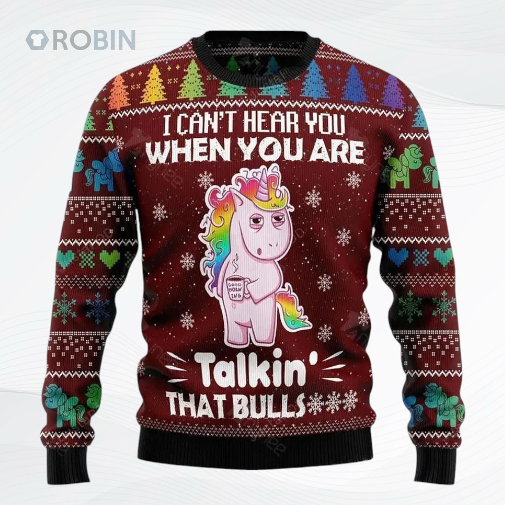 I Ca Not Hear You Unicorn Ugly Christmas Sweater I Ca Not Hear You Unicorn Ugly Christmas Sweater