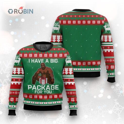 I Have A Big Package For You Funny Ugly Christmas Sweater