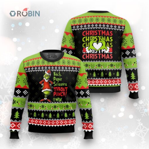 I win Grinch Christmas Ugly Christmas Sweater