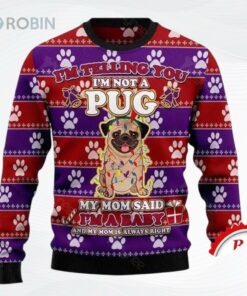Im Not A Pug Mom Said Im A Baby Ugly Christmas Sweater