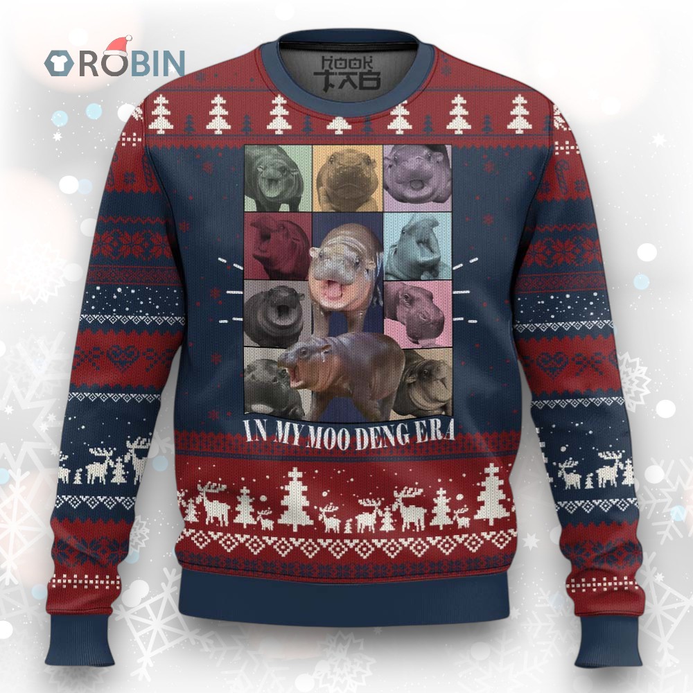 In My Moo Deng Era Ugly Christmas Sweater Cute Pygmy Hippo In My Moo Deng Era Ugly Christmas Sweater Cute Pygmy Hippo
