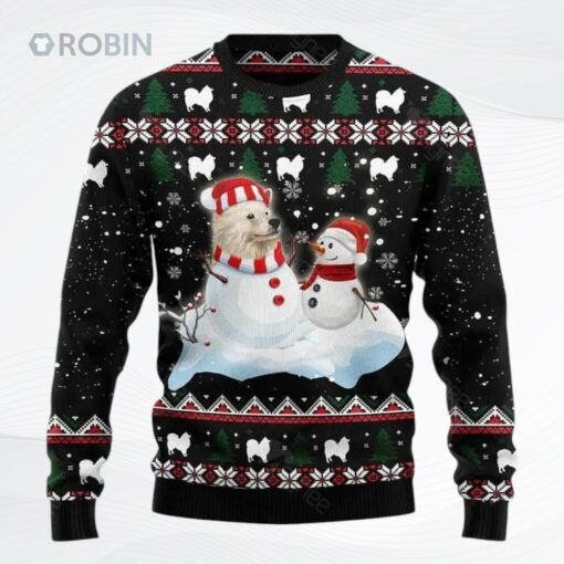 Indian And Snowman All Over Printed Ugly Christmas Sweater
