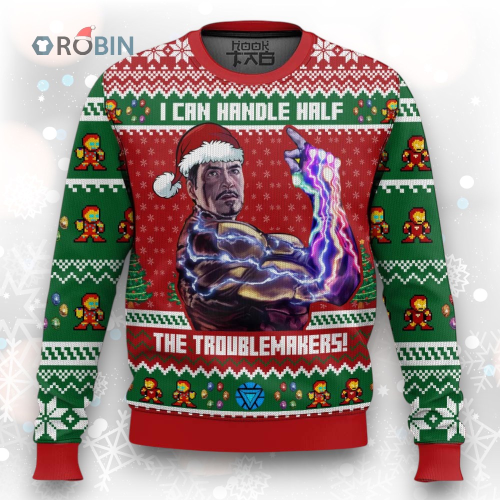 IRM, I can handle half the troublemakers! Christmas Ugly Christmas Sweater IRM, I can handle half the troublemakers! Christmas Ugly Christmas Sweater