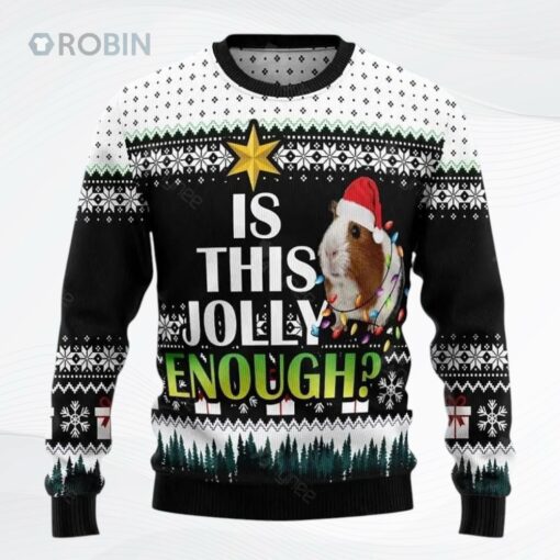 Is It Jolly Enough Guinea Pig Xmas Ugly Christmas Sweater
