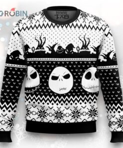 Jack Skellington Ugly Christmas Sweater   Nightmare Before Christmas Design