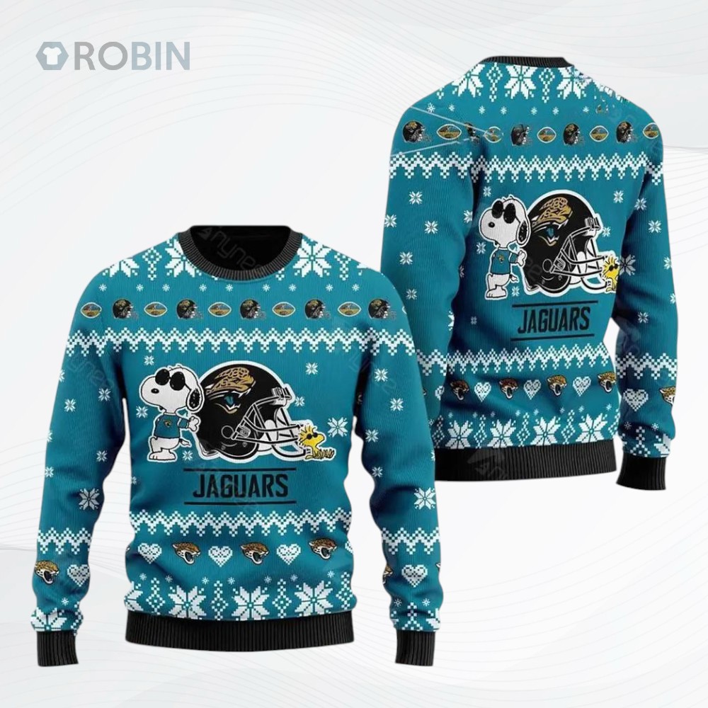 Jacksonville Jaguar Cute The Snoopy Show Football Helmet Ugly Christmas Sweater, Sweatshirt Jacksonville Jaguar Cute The Snoopy Show Football Helmet Ugly Christmas Sweater, Sweatshirt