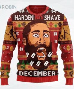 James Harden No Shave December Ugly Christmas Sweater, Sweatshirt