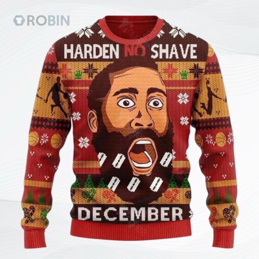 James Harden No Shave December Ugly Christmas Sweater, Sweatshirt