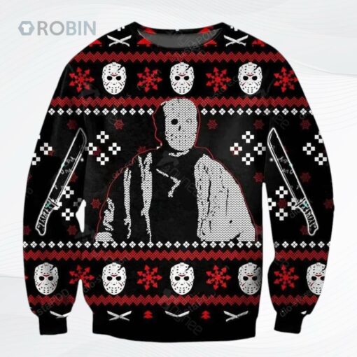 Jason Voorhees Knitting Pattern Ugly Christmas Sweater