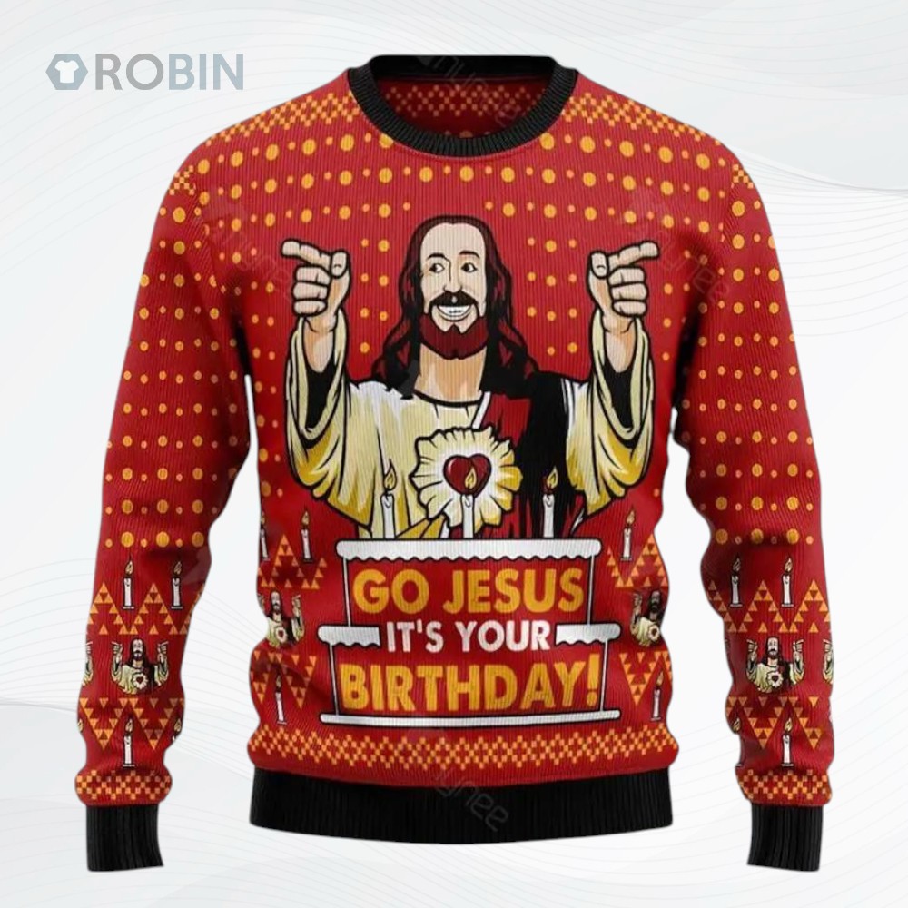 Jessuss Birthday Ugly Christmas Sweater Jessuss Birthday Ugly Christmas Sweater