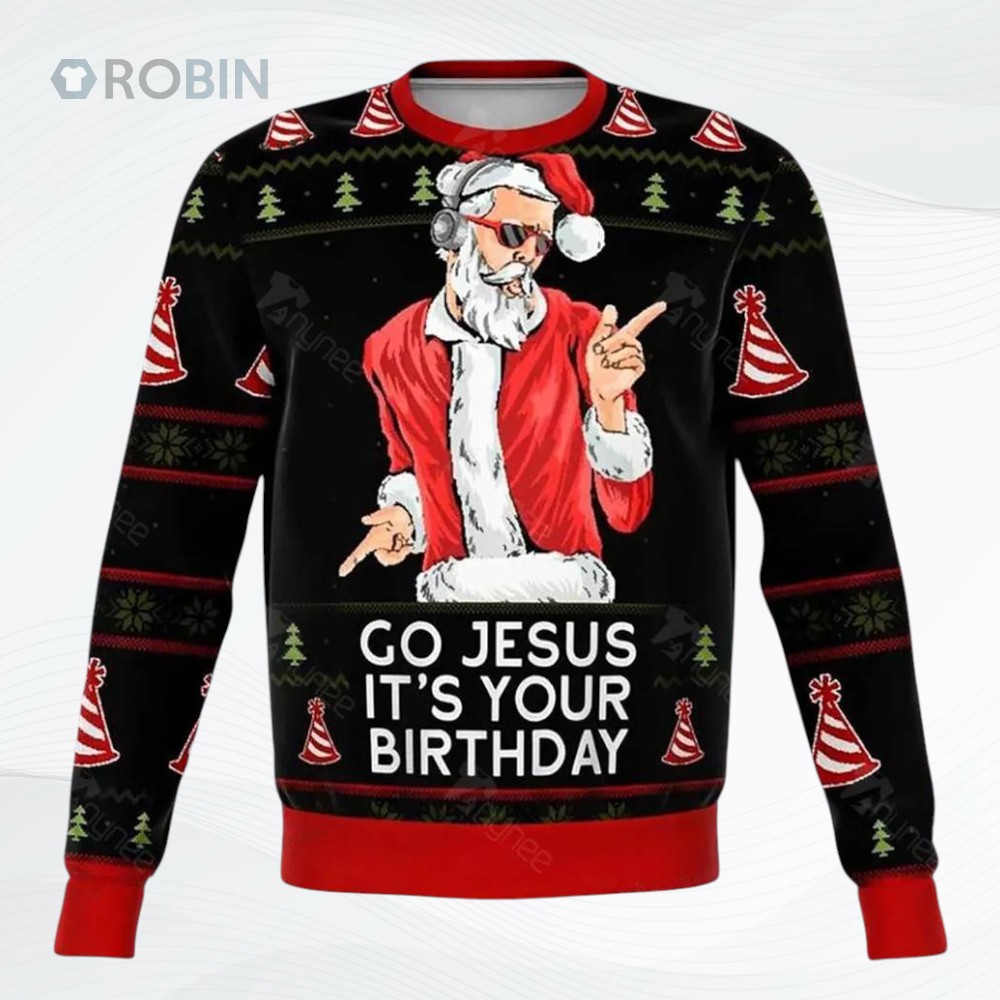 Jesus Birthday Funny Ugly Christmas Sweater, Sweatshirt Jesus Birthday Funny Ugly Christmas Sweater, Sweatshirt