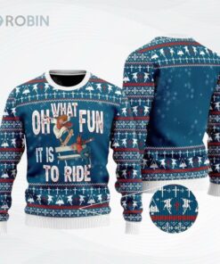 Jesus Ride Skateboarding With Satan Ugly Christmas Sweater