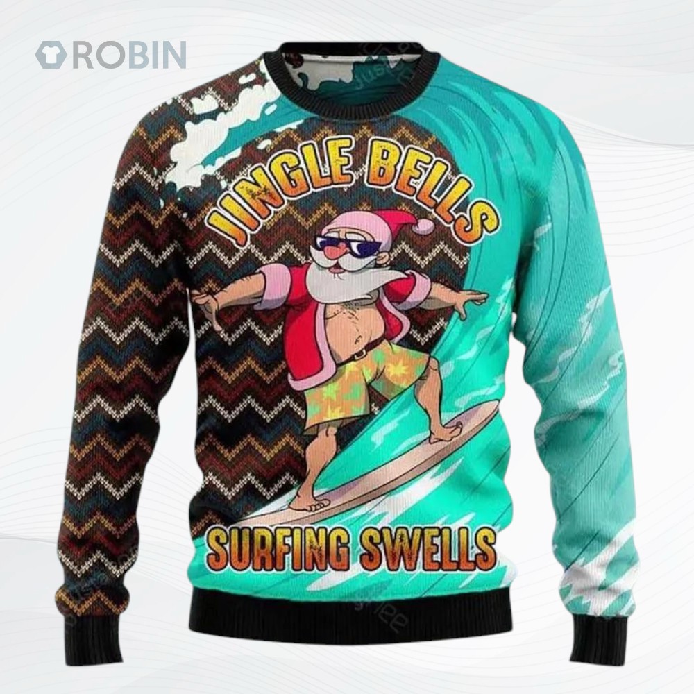 Jingle Bells Surfing Swells Christmas Ugly Christmas Sweater Jingle Bells Surfing Swells Christmas Ugly Christmas Sweater