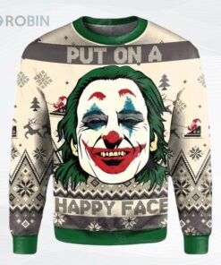 Joker Put On Happy Face Ugly Christmas Sweater