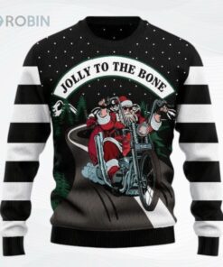 Jolly To The Bone All Over Printed Ugly Christmas Sweater