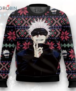 Jujutsu Kaisen Satoru Gojo Custom Ugly Christmas Sweatshirt, Sweater Jujutsu Kaisen Satoru Gojo Custom Ugly Christmas Sweatshirt, Sweater