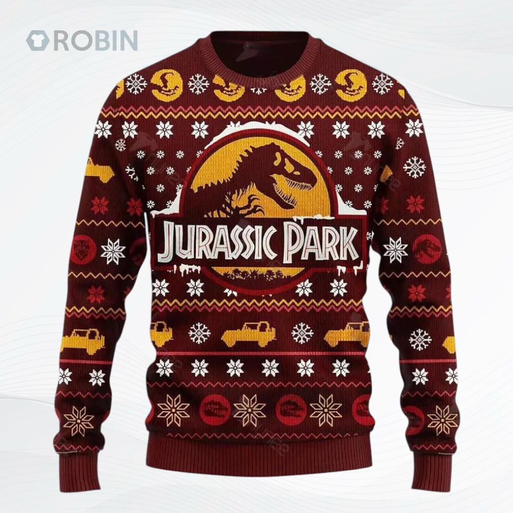 Jurracsic World All Over Printed Ugly Christmas Sweater, Sweatshirt Jurracsic World All Over Printed Ugly Christmas Sweater, Sweatshirt