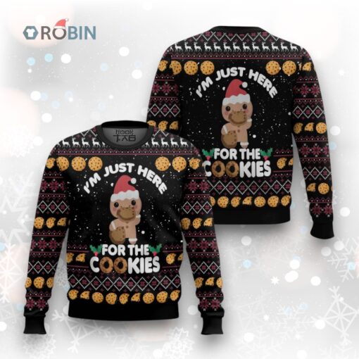Just Here For The Cookies Ugly Christmas Sweater