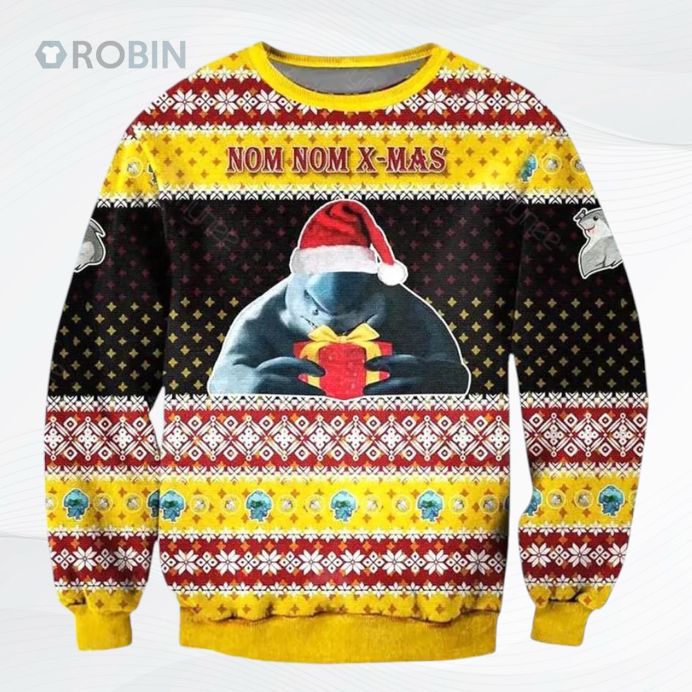 King Shark All Over Printed Ugly Christmas Sweater King Shark All Over Printed Ugly Christmas Sweater