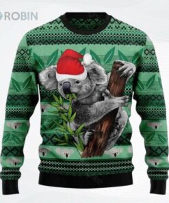 Koala Green Leaf Ugly Christmas Sweater