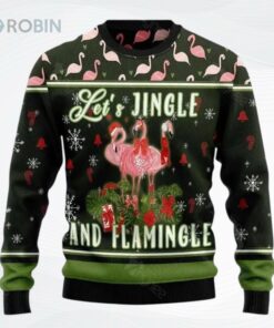 Let S Jingle And Flamingle Ugly Christmas Sweater