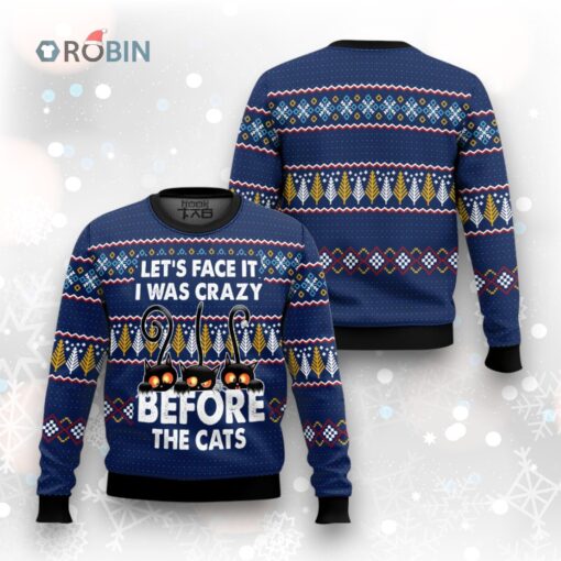 Lets Crazy Black Cat Mom Family Xmas Sweaters