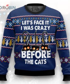 Lets Crazy Black Cat Mom Family Xmas Sweaters