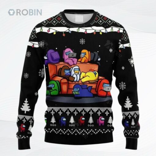 Lets Play Among Us On Christmas Night Ugly Christmas Sweater, Sweatshirt