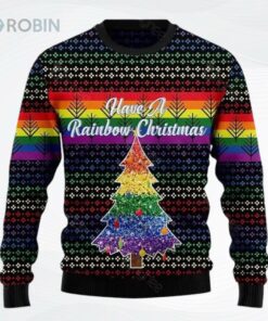 Lgbt Have Rainbow Christmas Tree All Over Printed Ugly Christmas Sweater, Sweatshirt Lgbt Have Rainbow Christmas Tree All Over Printed Ugly Christmas Sweater, Sweatshirt