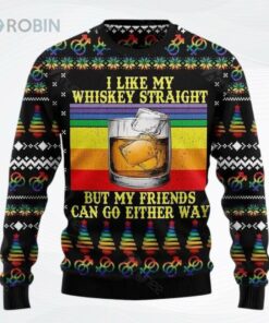 Lgbt Like My Whiskey Straight But My Friends Can Go Either Way Ugly Christmas Sweater